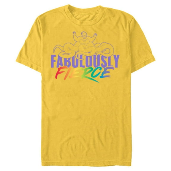 Disney Villains Ursula Fabulously Fierce Pride - Short Sleeve Blended T-Shirt for Adults - Customized-Yellow