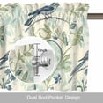 thumbnail image 6 of Watercolor Blue Green Bird Window Valance for Kitchen, Leaf Green Brach Vintage Rod Pocket Short Curtain for Small Windows, Light Filtering Decorative Valance, 54 x 18 Inch, 1 Panel, 6 of 9