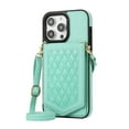 thumbnail image 4 of Dteck Wallet Cover for Apple iPhone 15 Pro Max, Crossbody Shoulder Strap Premium PU Leather with Credit Card Holder, Women Girl Purse Flip Folio Kickstand Case, Green, 4 of 5