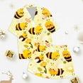 thumbnail image 4 of SXcggal One Girls' Festival Printed Silk Imitation Pajama Short Sleeve Set Cute Cozy Lightweight Children Clothing Set, 4 of 4