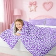 thumbnail image 4 of Erosebridal Purple Cheetah Print 7 Pieces Bedding Comforter Set,Leopard Animal Texture Pattern Full Bedding Set For Girls Kids,Reversible, 4 of 7