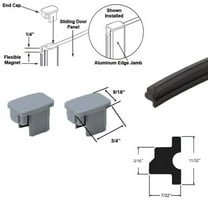 Flexible Shower Door Magnetic Seal 70" Long with Gray Plastic End Caps