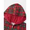 thumbnail image 5 of Family Matching Christmas Pajamas Plaid Hooded Long Sleeve Jumpsuit One Piece Sleepwear with Dog, 5 of 10