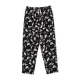 thumbnail image 6 of Uemuo Black White Leaves Pattern Women's Wide Leg Palazzo Lounge Pants with Pockets Light Weight Loose Comfy Casual Pajama Pants-XX-Large, 6 of 9