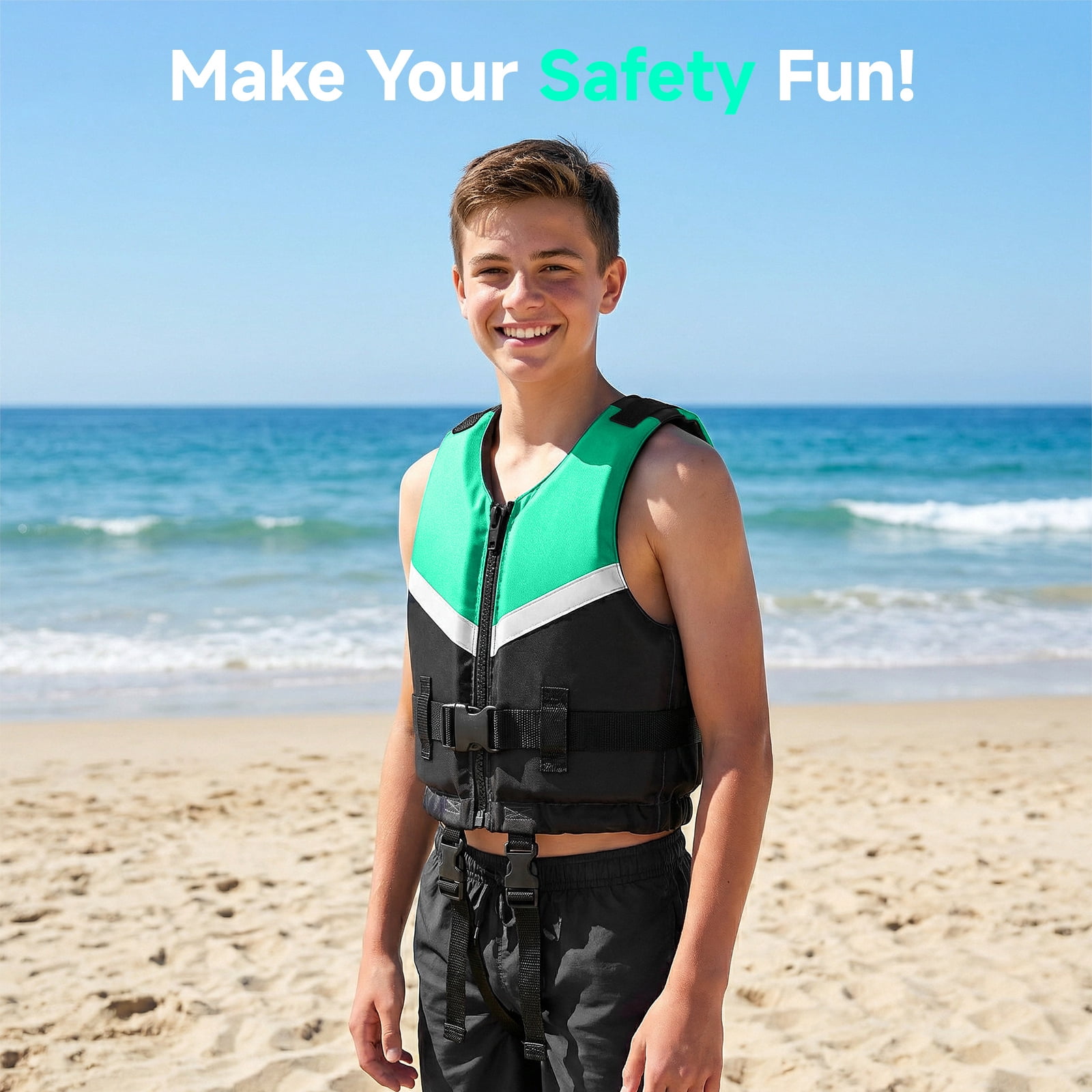 Kids Swim Vest Life Jacket Youth,Adjustable Flotation Buoyancy Swimsuit Trainer Vests,Swimming Aid Jacket for Boys Girls,Fit for 50-125 lbs