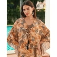 thumbnail image 4 of EDOLYNSA Women's Pinted Kaftan Dress Boho Maxi Beach Dresses Short Sleeve Long Caftan Loungewear Oversized Summer Outfits, 4 of 9