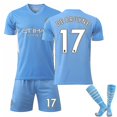 thumbnail image 1 of Nueva temporada Manchester City Local De Bruyne Niños Adultos Fútbol Soccer Jersey Trainin Jersey Suit # ldfs016-DE BRUYNE No.17-26 (140-150) BmatwkZeng Bmatwk Jersey, 1 of 2