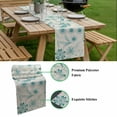 thumbnail image 5 of Teal Boho Table Runner - 90 Inch Long, Kitchen Dining Table Runner Dresser Scarves, Vintage Pattern Ethnic Flower Tribal Leaf Farmhouse Decor for Coffee Tables Wedding Party Banquet, 5 of 8