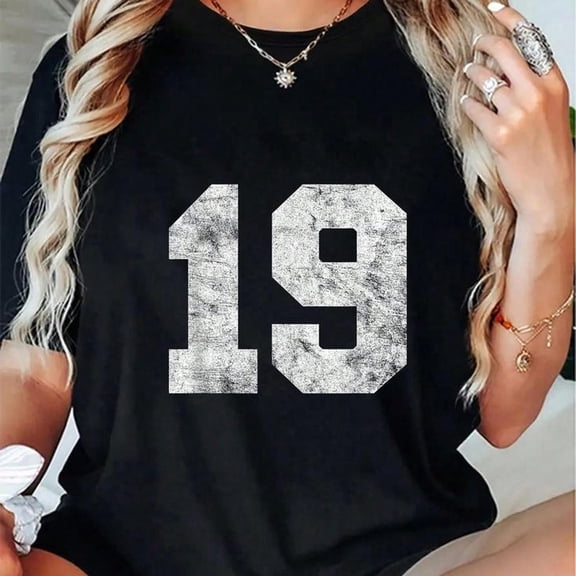 [Tshirt]100% Cotton Vintage Lucky Number 19 Birthday Sports Player Team Athlete tshirt