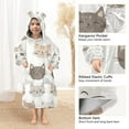 thumbnail image 3 of FORMRS Wearable Blanket Hoodie with Sleeves for Kids Cozy Flannel Sweatshirt, Light Gray Cat Pattern, 3 of 7