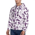 thumbnail image 3 of Salouo Violets Flowers Pattern Men's Fall Hoodie Sweatshirt,Sport Hoodie with Pockets for Men Pullover Casual Hooded Sweatshirt-X-Large, 3 of 7