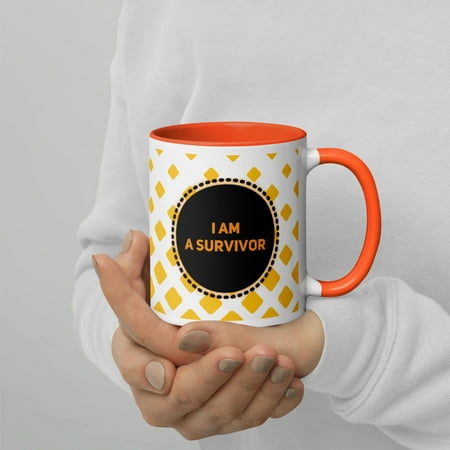 

GloWell Designs - Mug with Color Inside - Affirmation Quote - I Am A Survivor