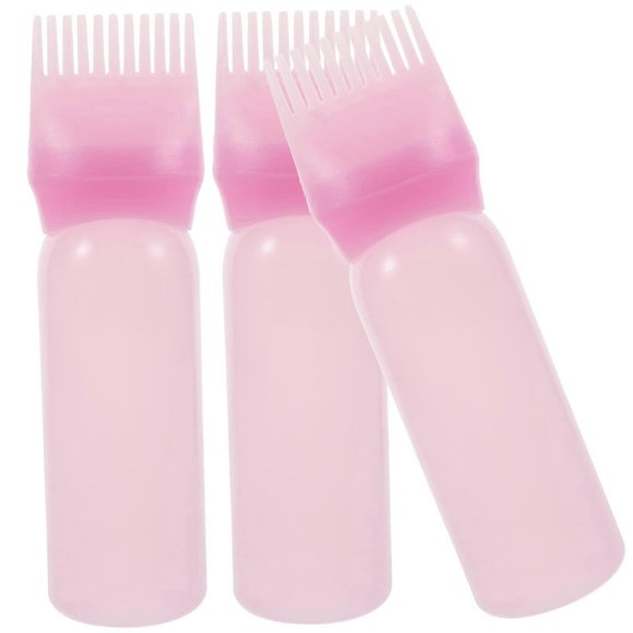 Hair Dye Applicator Bottle Set with Root Comb Tip for Precision Hair Coloring and Oil Application