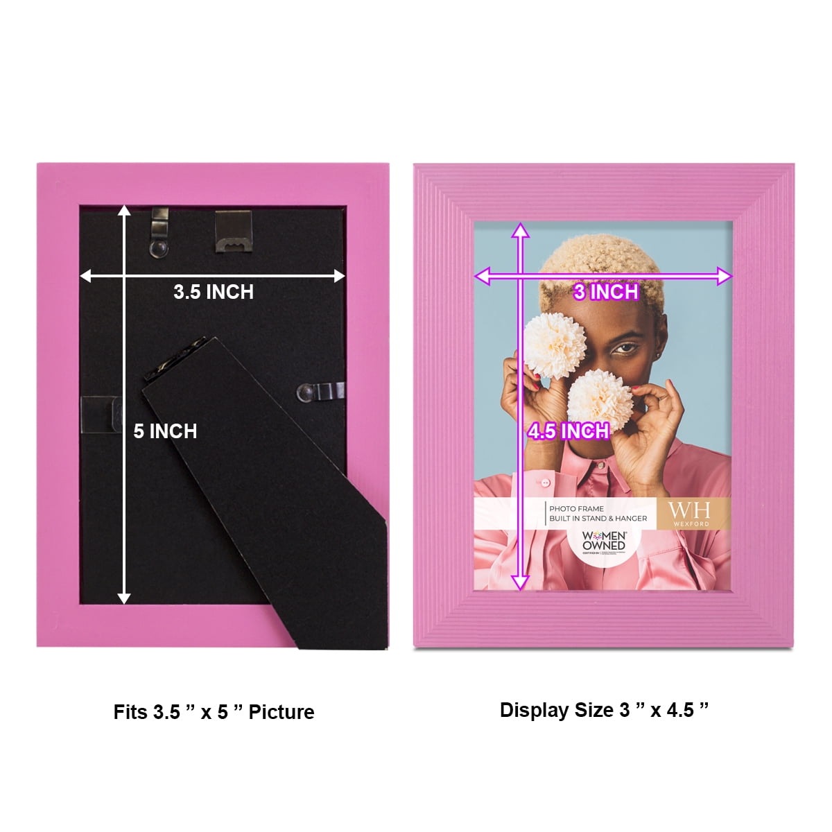 Wexford Home Textured 3.5" x 5" Pink Picture Frame (Set of 6)