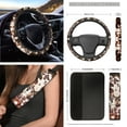thumbnail image 3 of Yuyamidu Brown Cow Print Car Front Seat Cover Set Western Aztec Steering Wheel Cover Seat Belt Cover Trash Can Armrest Cover Rear View Mirror Cover Coasters Keychain Air Vent Storage Bag, 12 Pack, 3 of 7