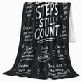 thumbnail image 2 of Steady Steps Count Quote with White Doodles, Uplifting Graphic Style for Mindfulness Fans, Progress Message and Graduation Gift, Cozy Flannel Blanket for Dorm and Study Room, Peaceful Home Decor, 2 of 9