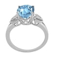 thumbnail image 3 of Mauli Jewels Rings for Women 2.42 Carat Oval Aquamarine and Diamond Ring 4-Prong 10K White Gold, 3 of 6