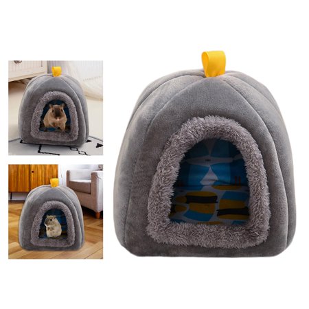 Small Animals Tent Guinea Accessories Hamster House Toy Winter Indoor Accessories Nest Outdoor Warm Bedding for Rabbit Mice Chinchilla , Grey
