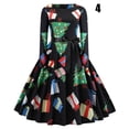 thumbnail image 2 of Women Halloween Print Dress Long Sleeve Round Neck Slim Fit Dress Party  4, 2 of 5