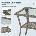 thumbnail image 3 of Gymojoy Outdoor Side Table with Storage Wicker Patio Side Table, Tempered Glass Top End Table for Balcony Porch Deck,Gray, 3 of 6