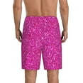 thumbnail image 3 of Naloa Rose Red Glitter Men's Short Pajama Pants, Lounge Comfort Shorts with Elasticized Waistband and Side Pockets - Small, 3 of 9