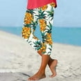 thumbnail image 2 of QATAINLAV Mother's Day Gifts! Womens Capri Pants Summer Fashion Hawaiian Tropical Print Yoga Capris Casual Knee Length Tight Cropped Leggings Multicolor L, 2 of 6