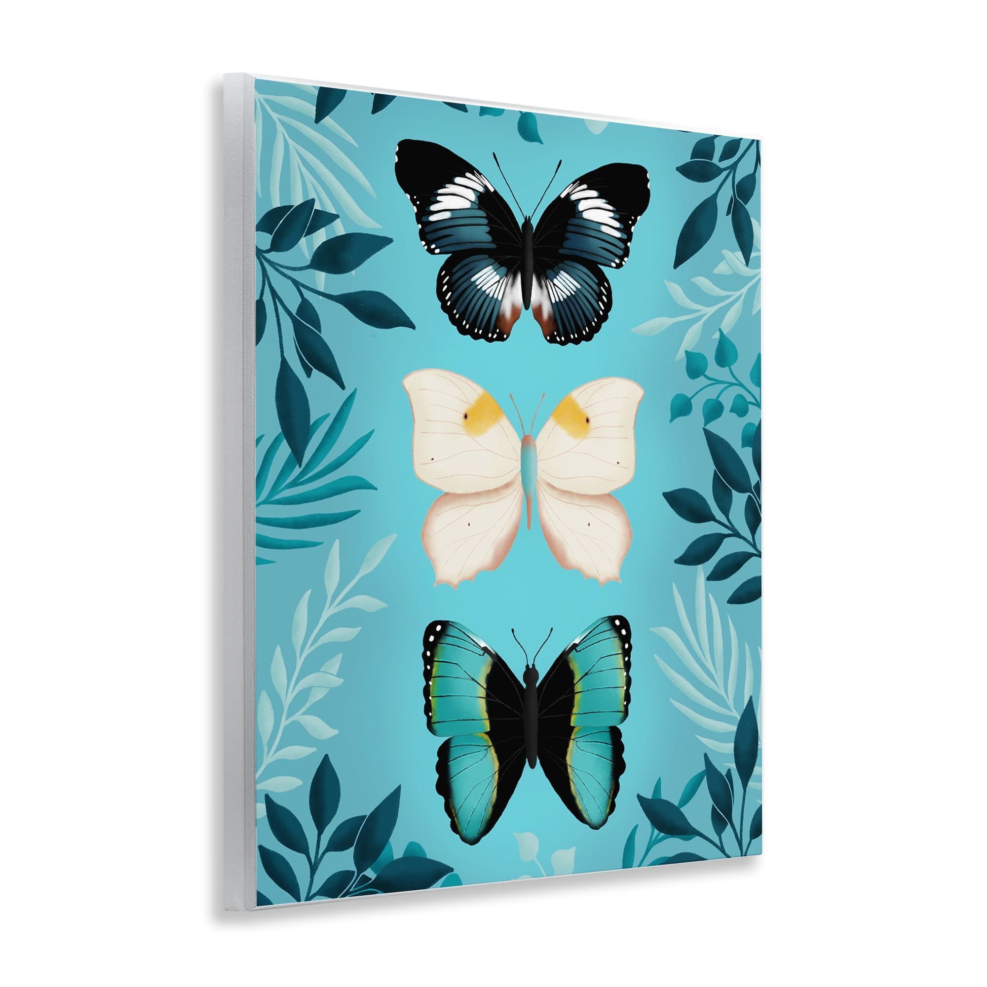 Stupell Industries Three Exotic Blue Butterflies Wall Plaque Art, design by Metka Hiti