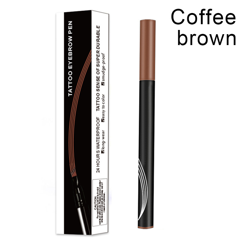 Microblading Tattoo Eyebrow Ink Pen Long Lasting 3D Fork Waterproof Brow Pencil Coffee Brown