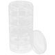 thumbnail image 1 of Caja contenedora de plástico transparente redonda apilable de 5 capas para cosméticos, joyas, cuentas y costura., 1 of 8