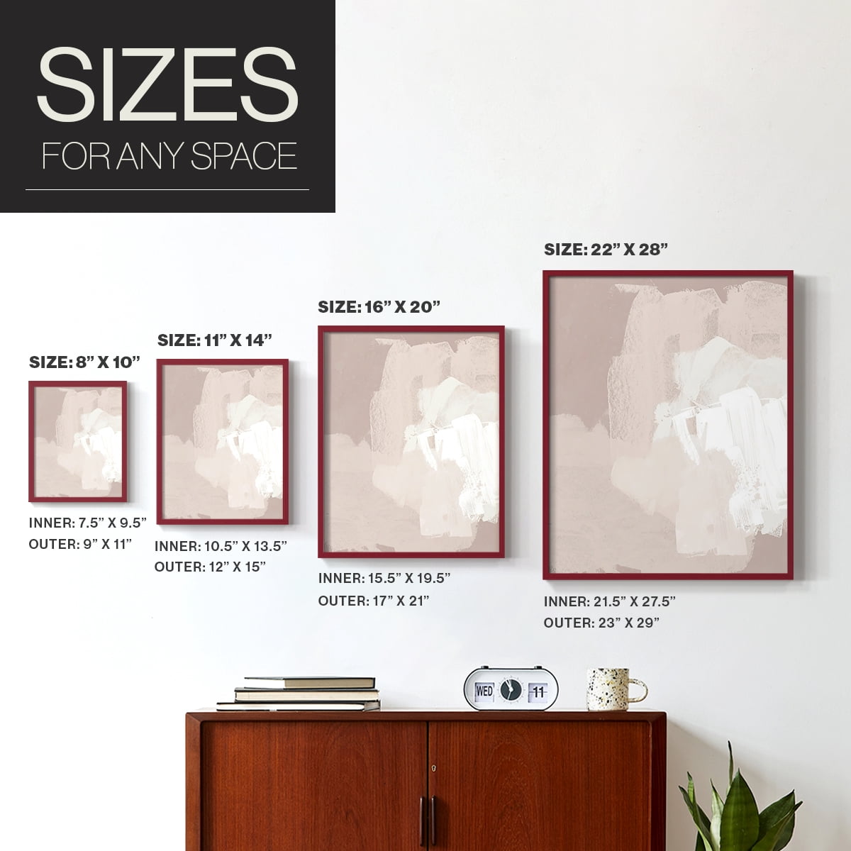 Cloud Slate II Framed Print in Red Solid Wood Framed Print No Nail Hanging