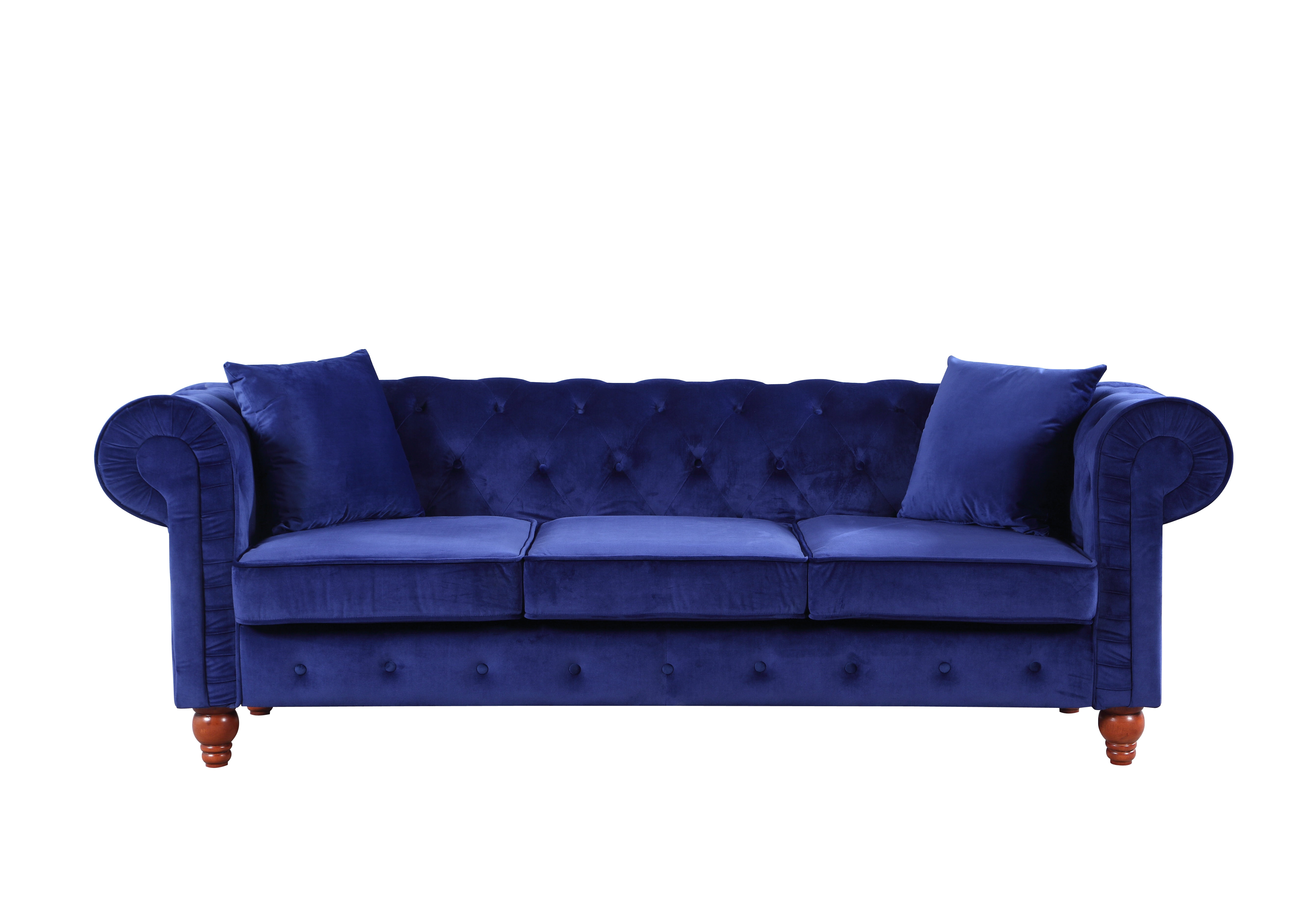 Vintage Style Velvet Chesterfield Sofa In Navy Blue - Walmart.com