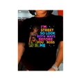 thumbnail image 1 of Women's Juneteenth emancipation Day Graphic T-Shirt - "i'm Street So Look Both Ways" Slogan & Dreadlock art, Colorful Letter Print Crew Neck Short Sleeve Top, Casual Spring Summer Tee, Machine Wa, 1 of 7