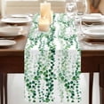 thumbnail image 3 of Table Runners 36 Inches Long Dress Scarves, Green Weeping Eucalyptus Farmhouse Kitchen/Dining Table Runner, Short Coffee Tablerunners, Spring Summer Country Leaves 13x36 Inch, 3 of 9