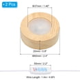 thumbnail image 2 of Base de luz LED de madera de 2.4 pulgadas Uxcell, 2 piezas de soporte de exhibición de madera con regulador para cristal de vidrio, luz blanca de 3 colores, 2 of 7