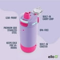 thumbnail image 3 of Ello Kids Colby 12oz Stainless Steel Insulated Water Bottle with Straw and Built-In Silicone Coaster (Lilac/Pink), 3 of 11