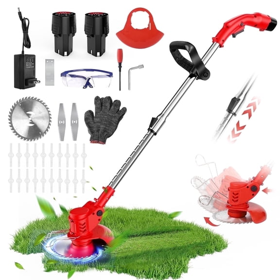 Tanbaby Weed Eaters Cordless, 3-in-1 Battery Powered, 6 inch Grass Trimmer & String Trimmer/Edger Kit for Lawn Garden Trimming