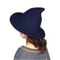 thumbnail image 4 of LAVA Modern Witch Hat Wool Knitted Halloween Witch Hats for Masquerade Cosplay Costume Daily (Navy Blue), 4 of 8
