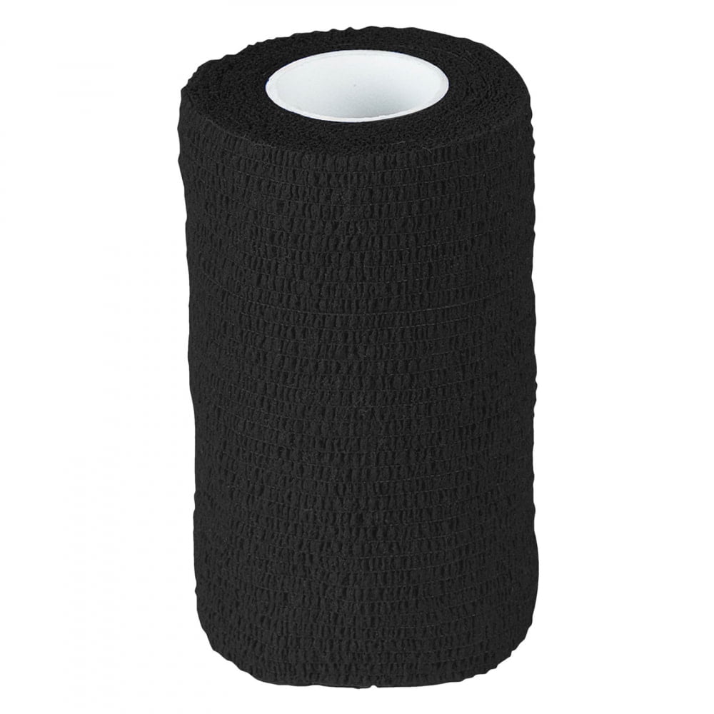 Equinavia 20 Pack Self Adhesive 4 Inch Vet Wraps with Easy-Dispenser Case | Bandages for Horses, Pets, Sports, Tattoo - Black - 20 x 5 yd