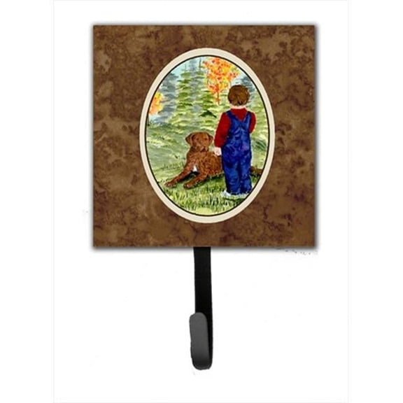 Carolines Treasures SS8547SH4 4.25 x 6 in. Little Boy with His Chesapeake Bay Retriever Leash Or Key Hook
