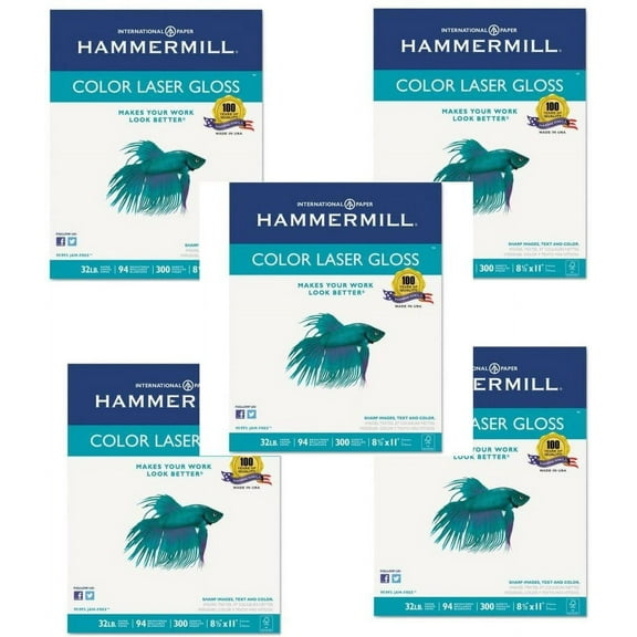 Limited Papers (TM) Blazer Digital Paper, Gloss Finish, Coated 2 Sided, White Color, 92 Brightness. (80# Cover 17"x11")