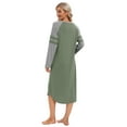 thumbnail image 7 of WBQ Women's Nightgown Long Sleeve Sleepshirt Soft Nightshirts O Neck Sleep Dress Loose Comfy Boyfriend Style Pajama Sleepwear, 7 of 7