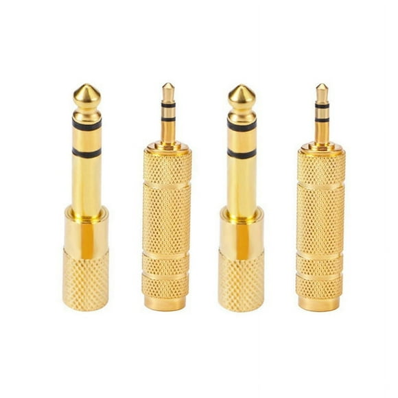 Headphone Adapter 6.35 mm (1/ 4 Inch) Male to 3.5 mm Female Stereo Adapter Plus 3.5 mm Stereo Male to 6.35 mm (1/ 4 Inch) Stereo Female, metal