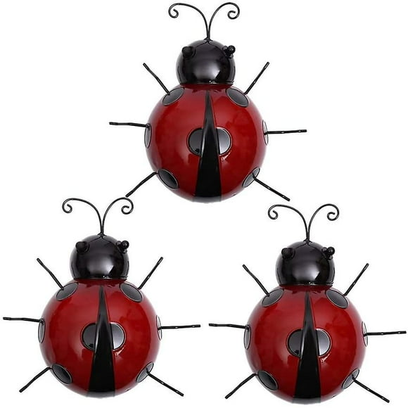 Jinsinto Starlight-decorative Metal Ladybugs Hanging On Outdoor Walls, Suitable For Gardens, Porches, Terraces, Lawns (pack Of 3)Starlight-decorative Metal Ladybugs Hanging On Outdoor Walls, Suitable For Gardens, Porches, Terraces, Lawns (pack Of 3)