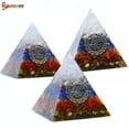 thumbnail image 5 of Spencer 7 Healing Crystals Orgone Pyramid Chakra Stones EMF Protection Meditation Quartz Energy Point Reiki Yoga Energy Generator (1.38" * 1.57"), 5 of 8