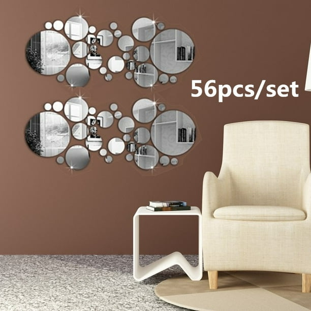 56pcs Set Modern Mirror Wall Decal Stickers Diy Art Mural Home Wall Decal Stickers Diy Art Mural