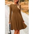 thumbnail image 4 of PRETTYGARDEN Women's Spring Fall Short Dress Ribbed Knit Crewneck Long Sleeve A Line Flowy Casual Elegant Going Out Dresses, 4 of 9