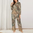 thumbnail image 3 of Disketp Pajamas Set Long Sleeve Sleepwear Womens Button Down Nightwear Pj Sets-The World Is Hemisphere, 3 of 9
