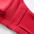 thumbnail image 6 of Women 2 Pack Wirefree Everyday Bras Comfy Full Coverage Floral Padded Bralettes with Rhinestone T-Shirt Breathable Brasiers, Red, 38, 6 of 6
