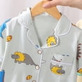 thumbnail image 5 of KPOPLK Toddler Girls Pajamas 1-12Years Kids Girl Pajama Fall Winter Button Down Short Sleeve Kids Clothes Snug Fit Pjs Set 2 Piece Size 9-10 Years,Grey, 5 of 5