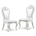 thumbnail image 2 of Furniture of America Alernit Traditional Nailhead Trim Dining Chairs, White (Set of 2), 2 of 13